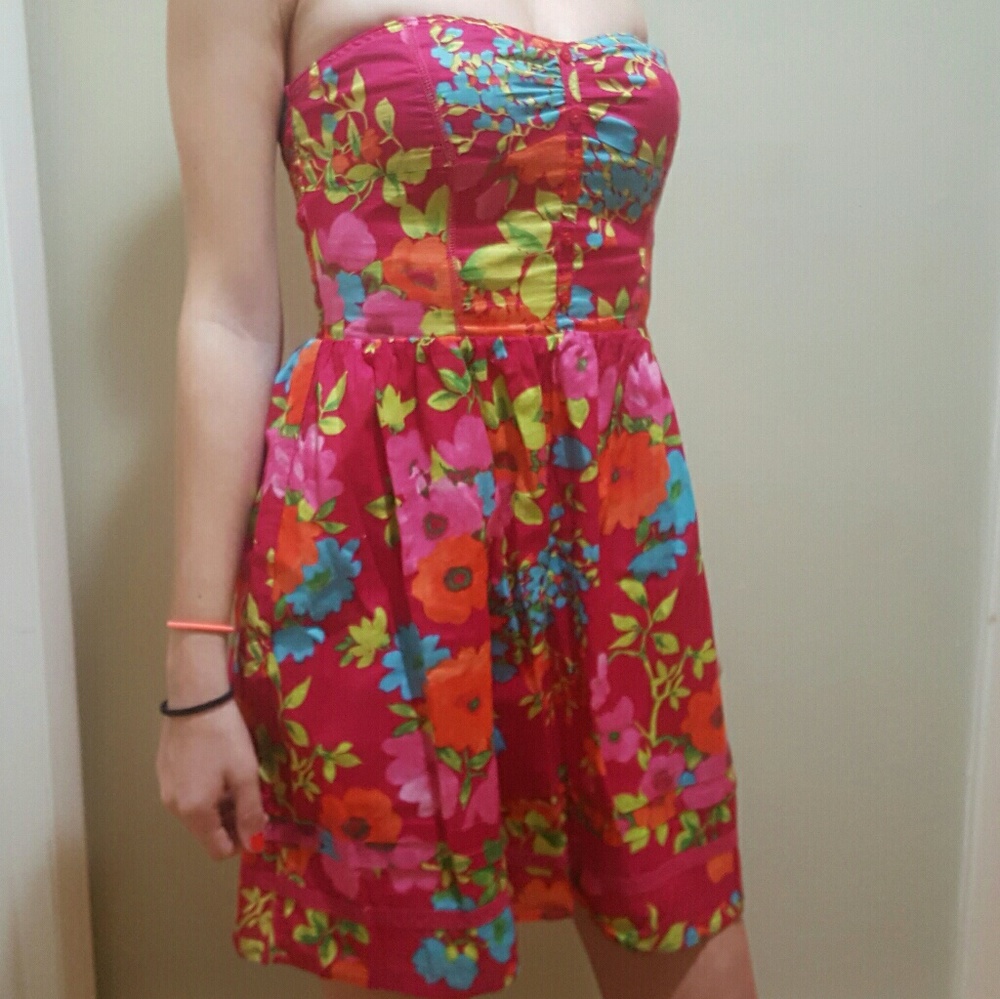 Pink floral dress